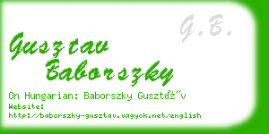 gusztav baborszky business card